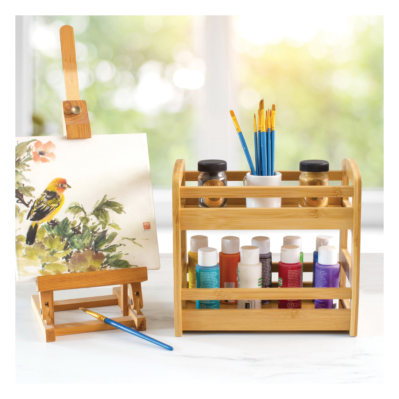 Totally Bamboo 20-7526 Spice Caddy, Bamboo, 6-1/8 in L, 10 in W, 9-5/16 in H - 5