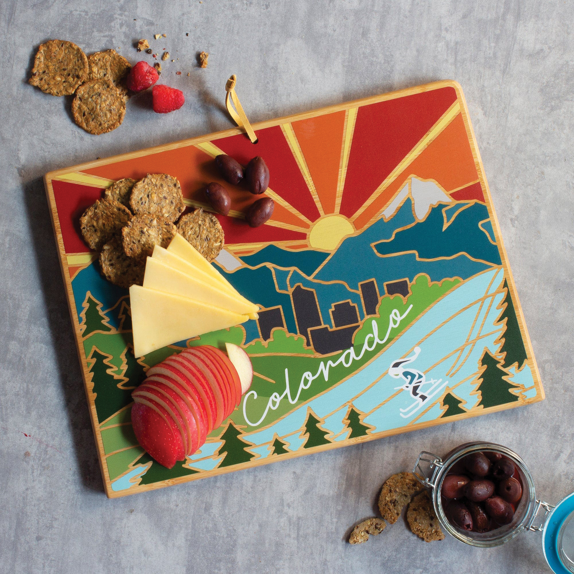 Totally Bamboo Summer Stokes Series 27-9407 Serving and Cutting Board with Artwork, 14-1/2 in L, 10-3/4 in W, Bamboo - 3