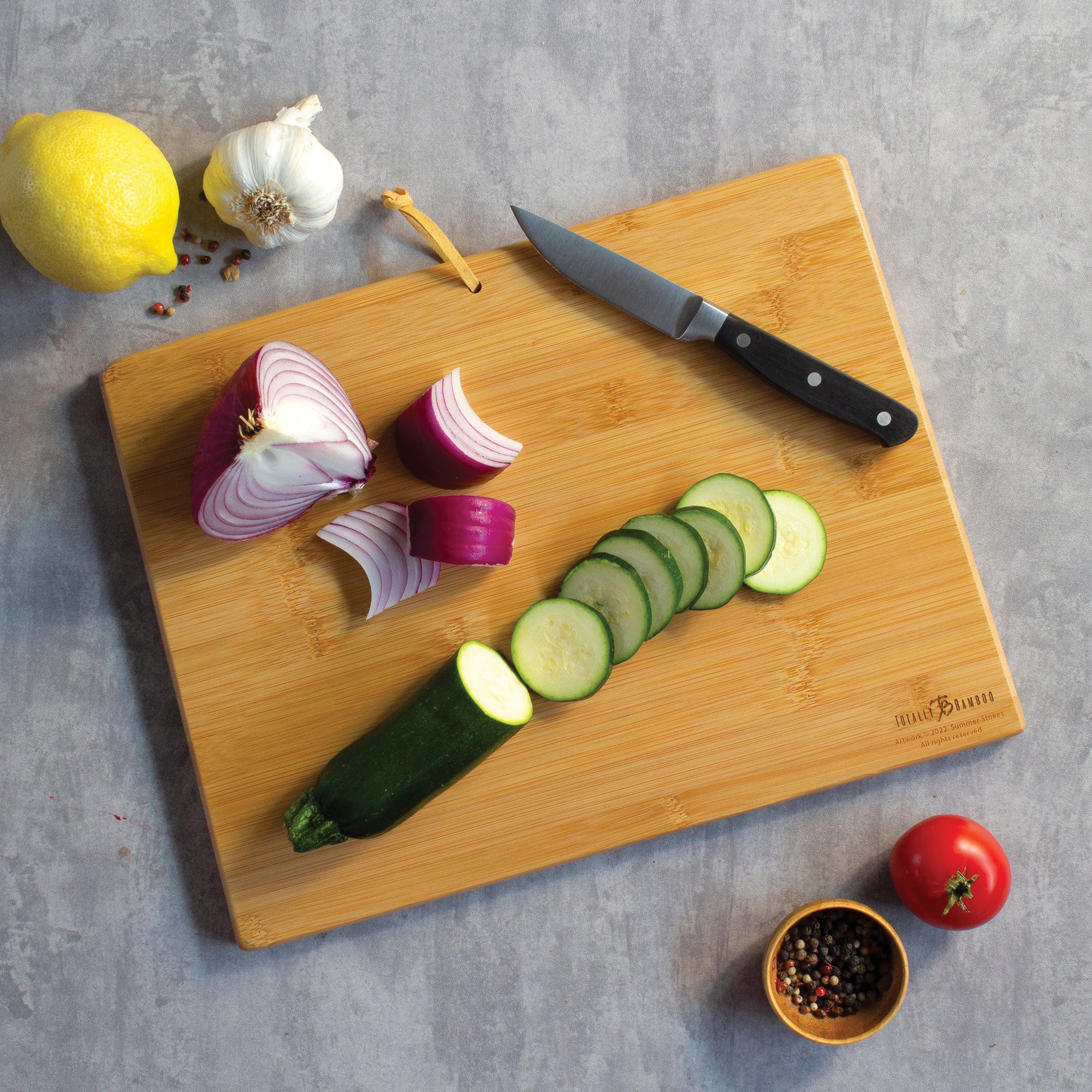 Totally Bamboo Summer Stokes Series 27-9407 Serving and Cutting Board with Artwork, 14-1/2 in L, 10-3/4 in W, Bamboo - 5