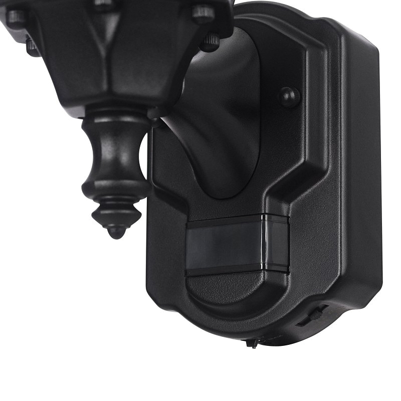 globe Ashford 60000002 Motion-Sensing Wall Lantern, LED Lamp, Black Fixture, Matte Black Fixture - 4