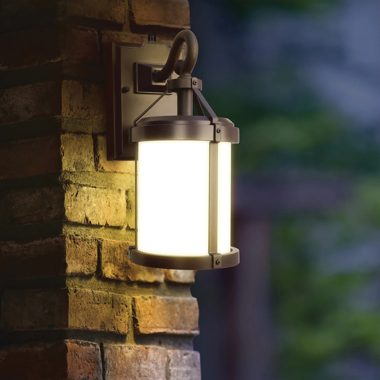 Feit Electric OneSync LAN11RND/SYNC/BZ Wall Lantern, 120 V, LED Lamp, 600 Lumens, Metal Fixture, Bronze Fixture - 4