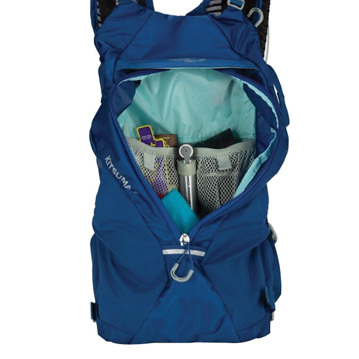 Osprey Kitsuma Series 10005020 Biking Hydration Pack, 17.4 in L, 6.7 in W, 7 L Volume, Zipper, 100D Nylon - 3