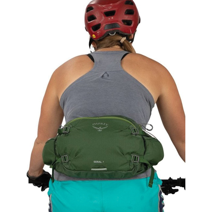 Osprey Seral Series 10005093 Biking Hydration Pack, 12-1/2 in L, 8-1/2 in W, 7 L Volume, Zipper, Black - 4