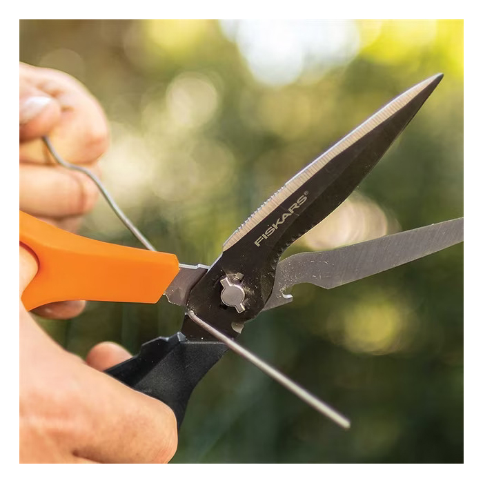Fiskars 194500-1009 Multi-Purpose Scissor, 8-13/32 in OAL, 3-5/8 in L Cut, Stainless Steel Blade, Bent, Ergonomic Handle - 2