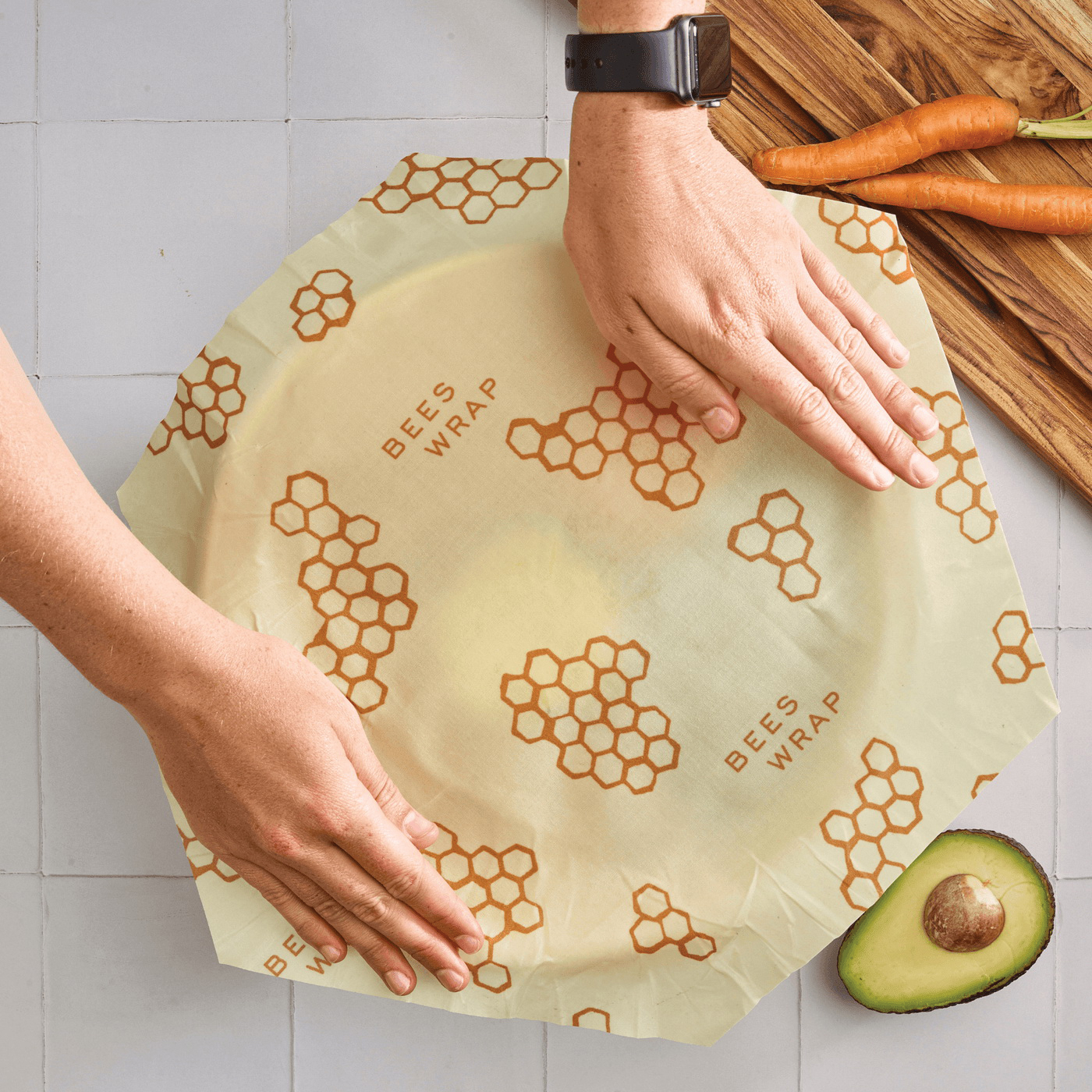 Bee's Wrap HexHugger 6300-HC-3PK Honeycomb Bowl Cover, Beeswax/Organic Cotton/Organic Plant Oil/Tree Resin - 3