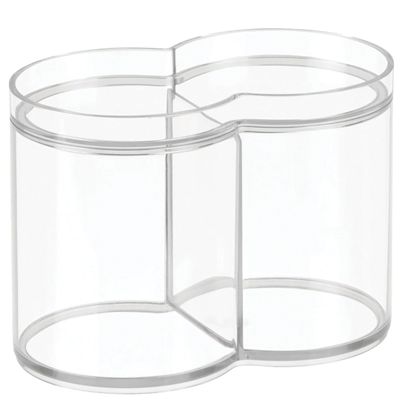 iDESIGN 41540 Dual Canister, 3.6 in OAW, 6.1 in OAD, 4.3 in OAH, Plastic, Clear - 1