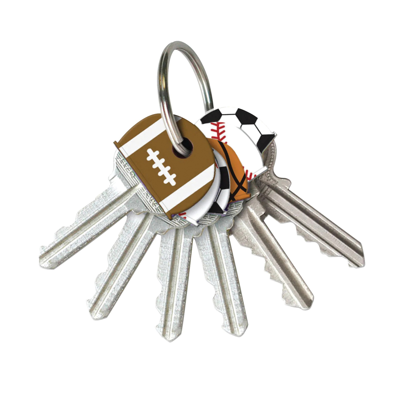 Lucky Line 16104 Sports Key Cap, Vinyl, Assorted, For: Basketball, Football, Baseball and Soccer Sports - 2