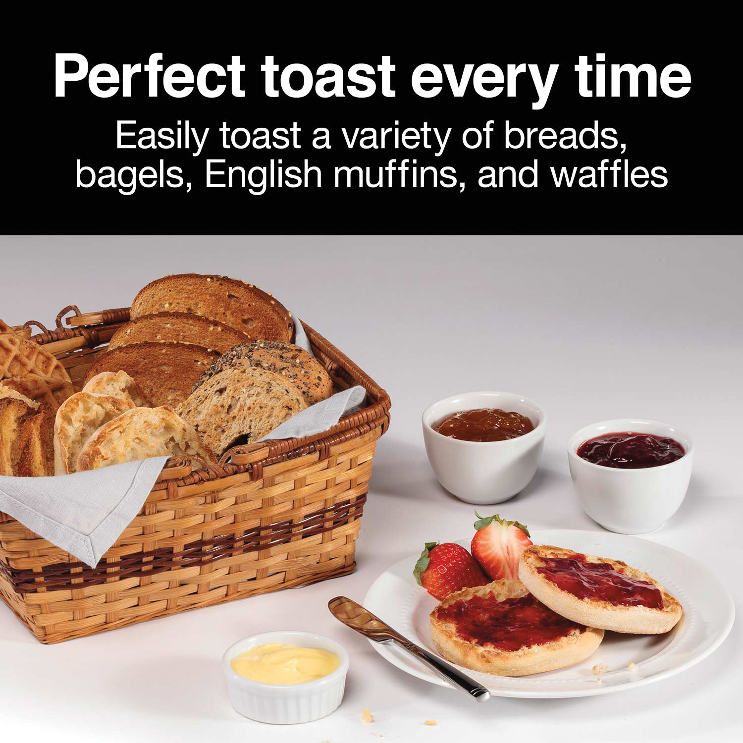 Proctor Silex 22624 Toaster, 750 W, 2-Slice, Black - 2