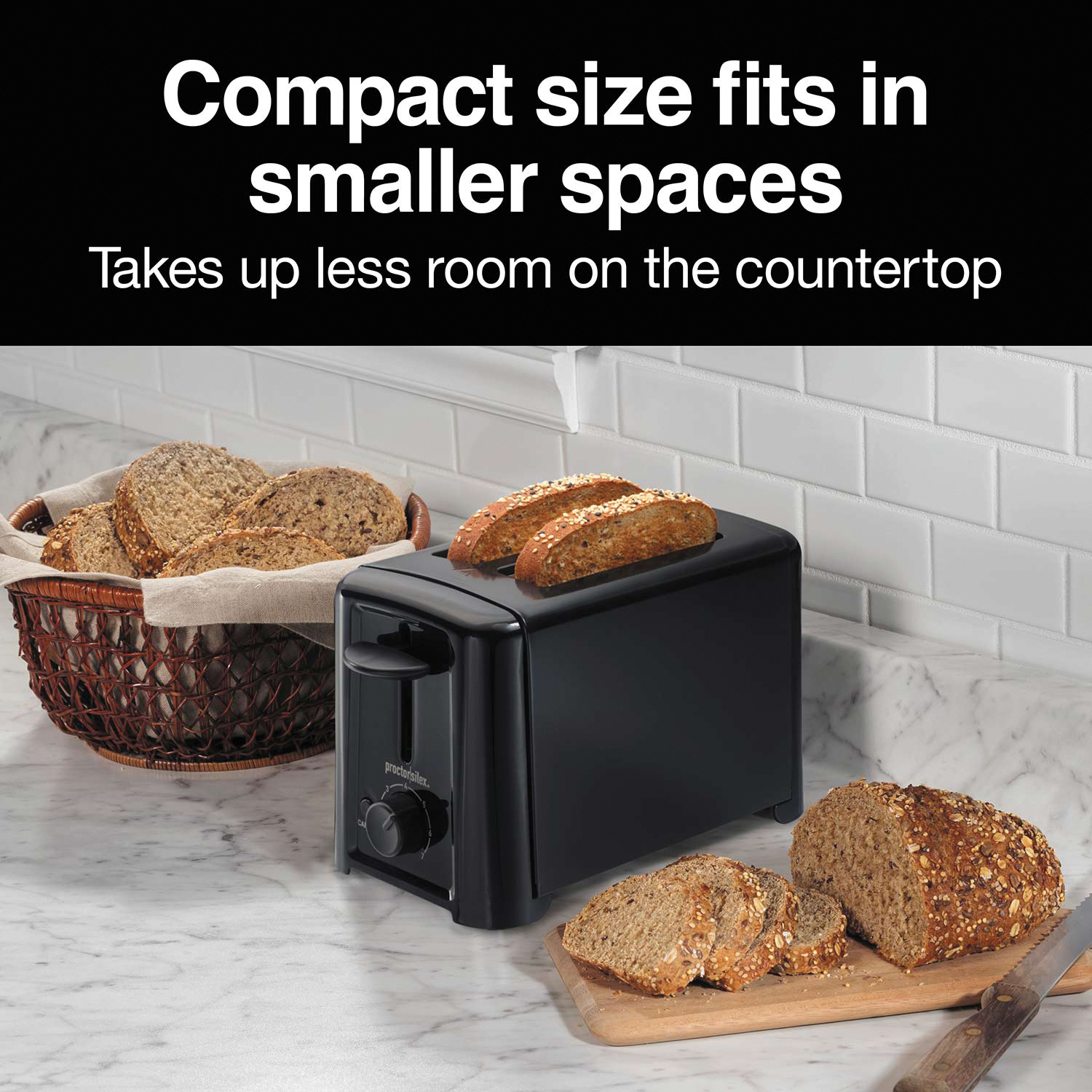 Proctor Silex 22624 Toaster, 750 W, 2-Slice, Black - 4