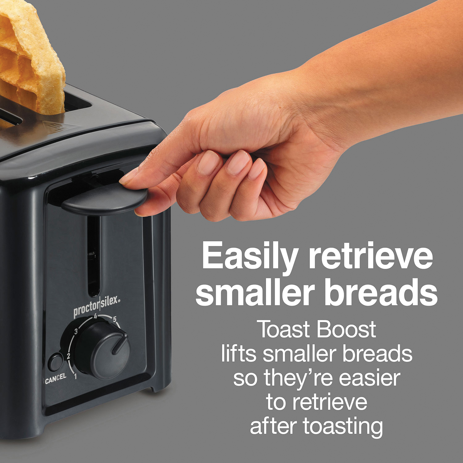 Proctor Silex 22624 Toaster, 750 W, 2-Slice, Black - 5
