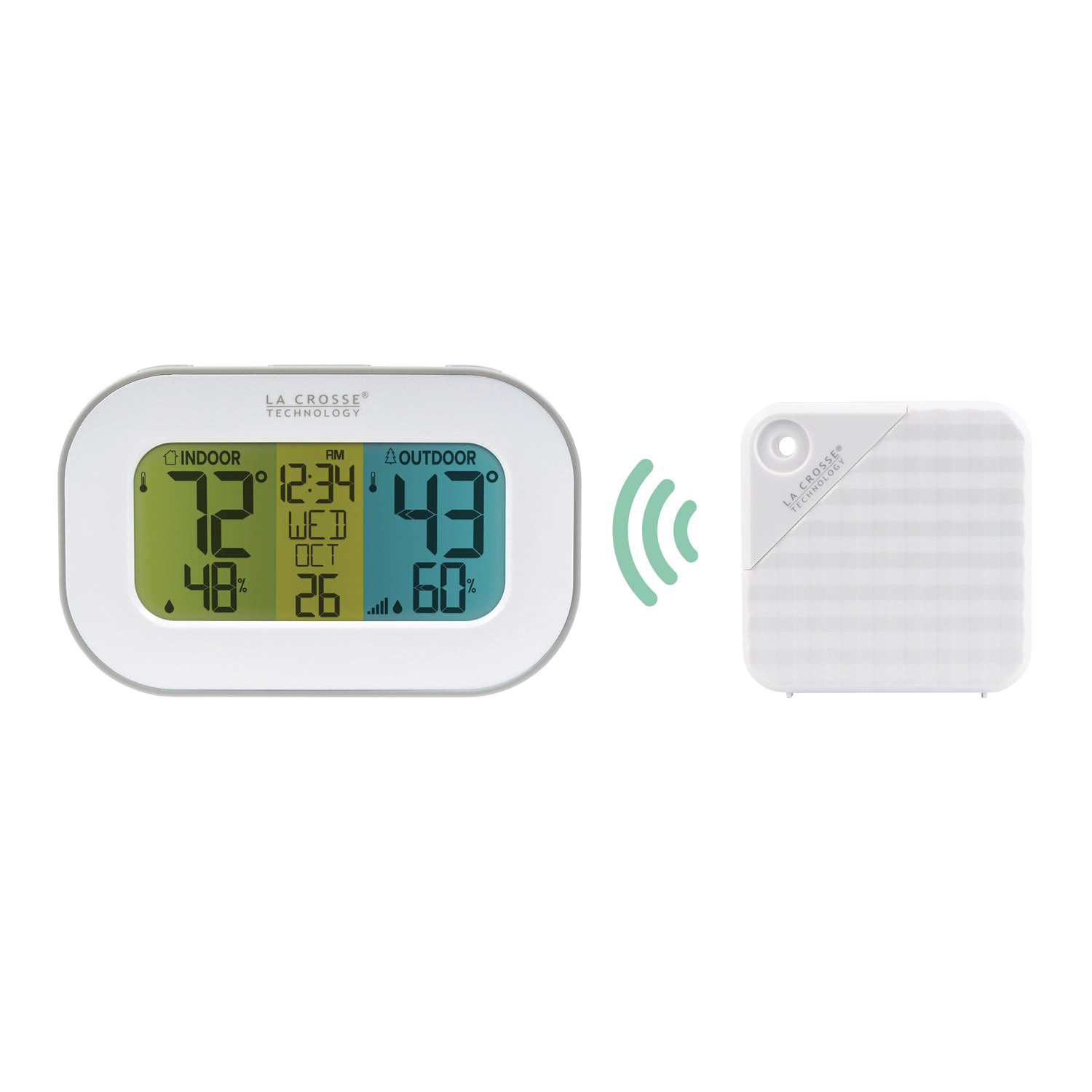 La Crosse 308-148 Weather Station, Battery, 32 to 122, -40 to 140 deg F, 10 to 99 % Humidity Range, LCD Display, White - 3