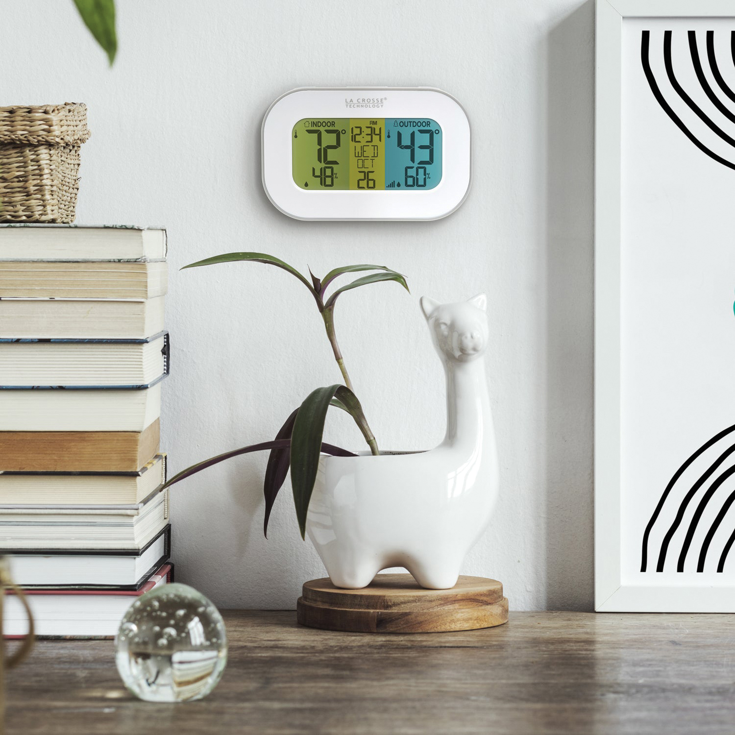 La Crosse 308-148 Weather Station, Battery, 32 to 122, -40 to 140 deg F, 10 to 99 % Humidity Range, LCD Display, White - 5