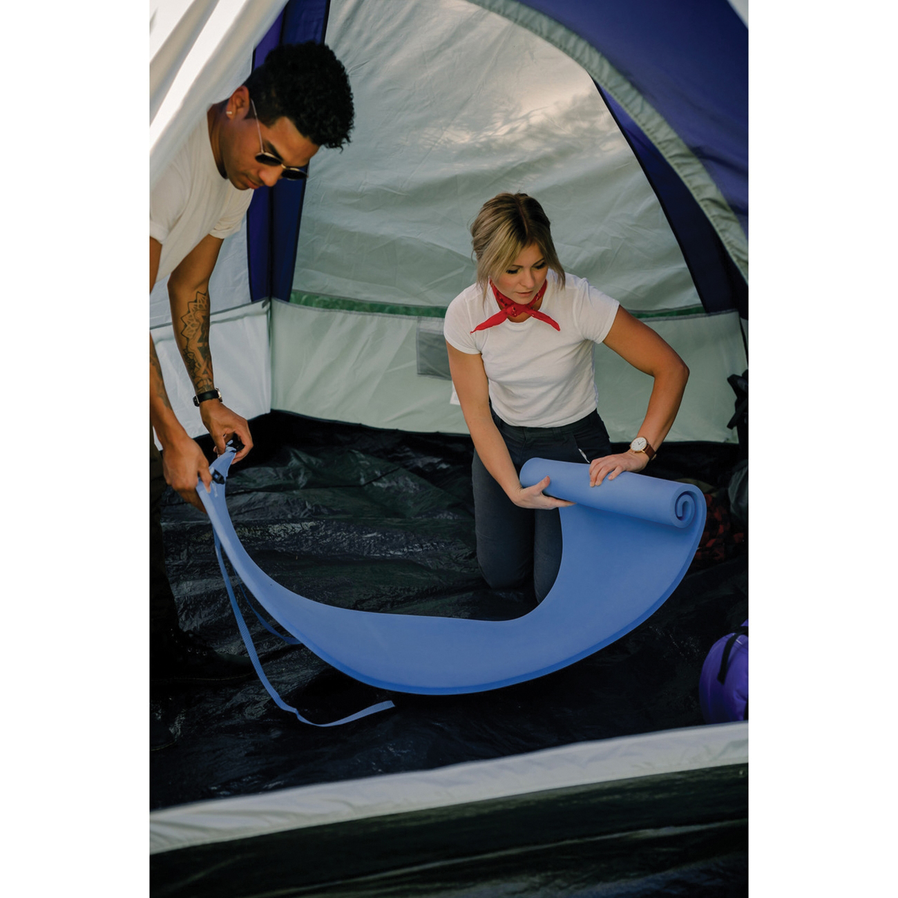 Stansport Pack-Lite 500 Series 504-B Sleeping Pad, 72 in L, 19 in W, Foam, Blue - 5