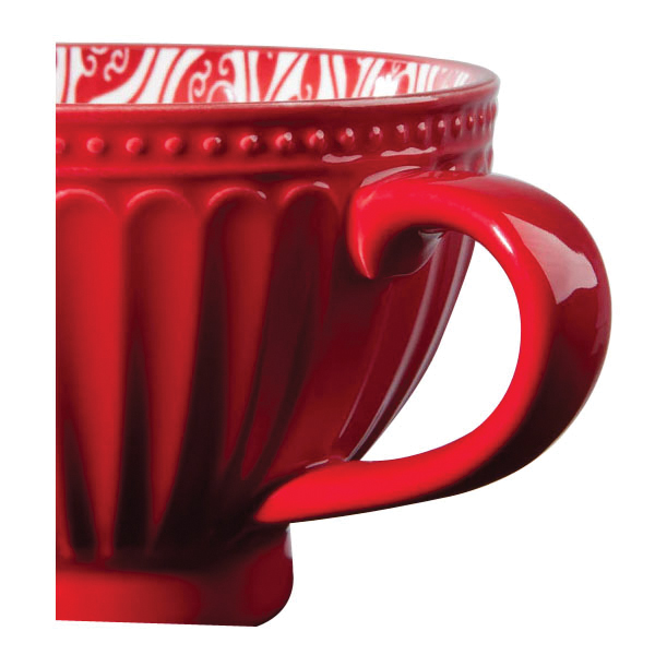 Now Designs by Danica Carmine Red L155005 Latte Mug, 14 oz Capacity, Porcelain, Carmine - 2
