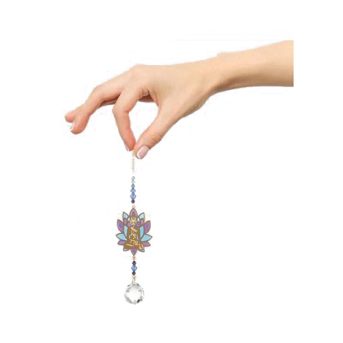 Woodstock Chimes Crystal Dreams Series CDBD Sun Catcher, 4 in L, Buddha, Glass/Metal/Resin/Stainless Steel - 4