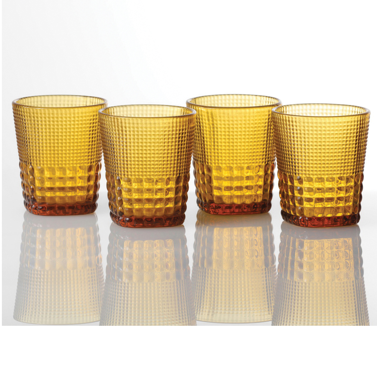 Fortessa Malcolm Series DV.MALCOLMAM.04 Double Old Fashioned Glass, 11.5 oz, Amber - 2