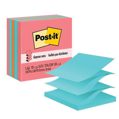 Post-it Poptimistic Series 3301-5AN Sticky Note, 3 in L x 3 in W, Multi-Color, 100-Sheet - 3