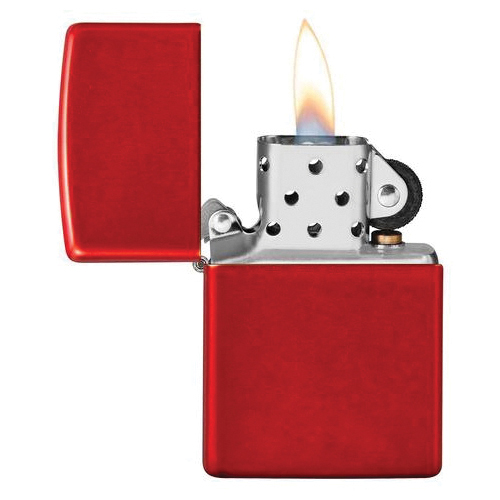 Zippo 49475 Classic Pocket Lighter, Metal, Metallic Red - 3