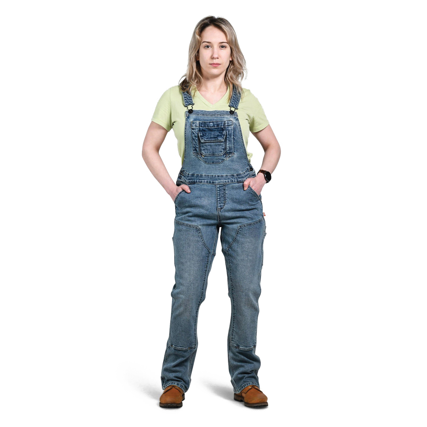 Dovetail Workwear Freshley Series S23O2D4202X32 Overalls, 2, Relaxed Fit, Straight, 25-1/2 to 28 in, Cotton/Spandex - 2