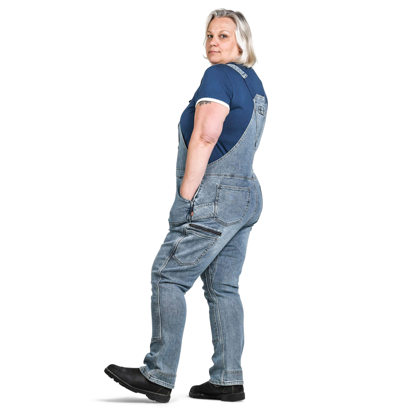 Dovetail Workwear Freshley Series S23O2D4202X32 Overalls, 2, Relaxed Fit, Straight, 25-1/2 to 28 in, Cotton/Spandex - 4