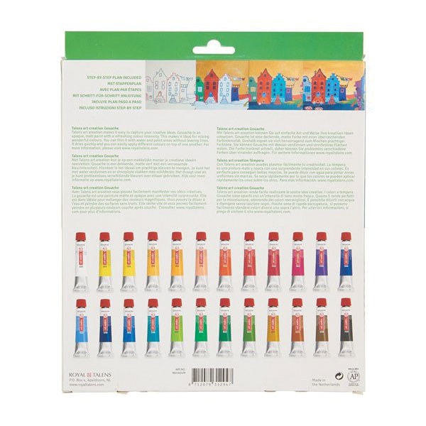 Talens Art Creation 9021624M Gouache Set, 12 mL Tube, Includes: White, Ultramarine, Cobalt Blue (Ultramarine) - 4