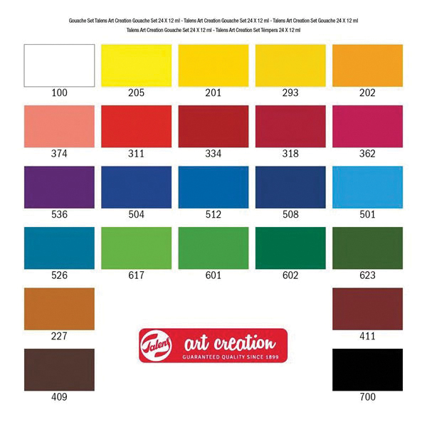 Talens Art Creation 9021624M Gouache Set, 12 mL Tube, Includes: White, Ultramarine, Cobalt Blue (Ultramarine) - 5