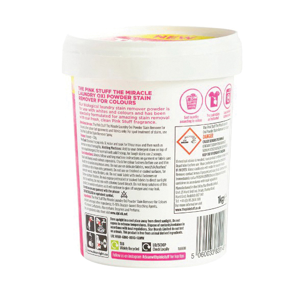 The Pink Stuff Miracle 20148 Laundry Stain Remover, 35 oz, Powder, Clear - 1