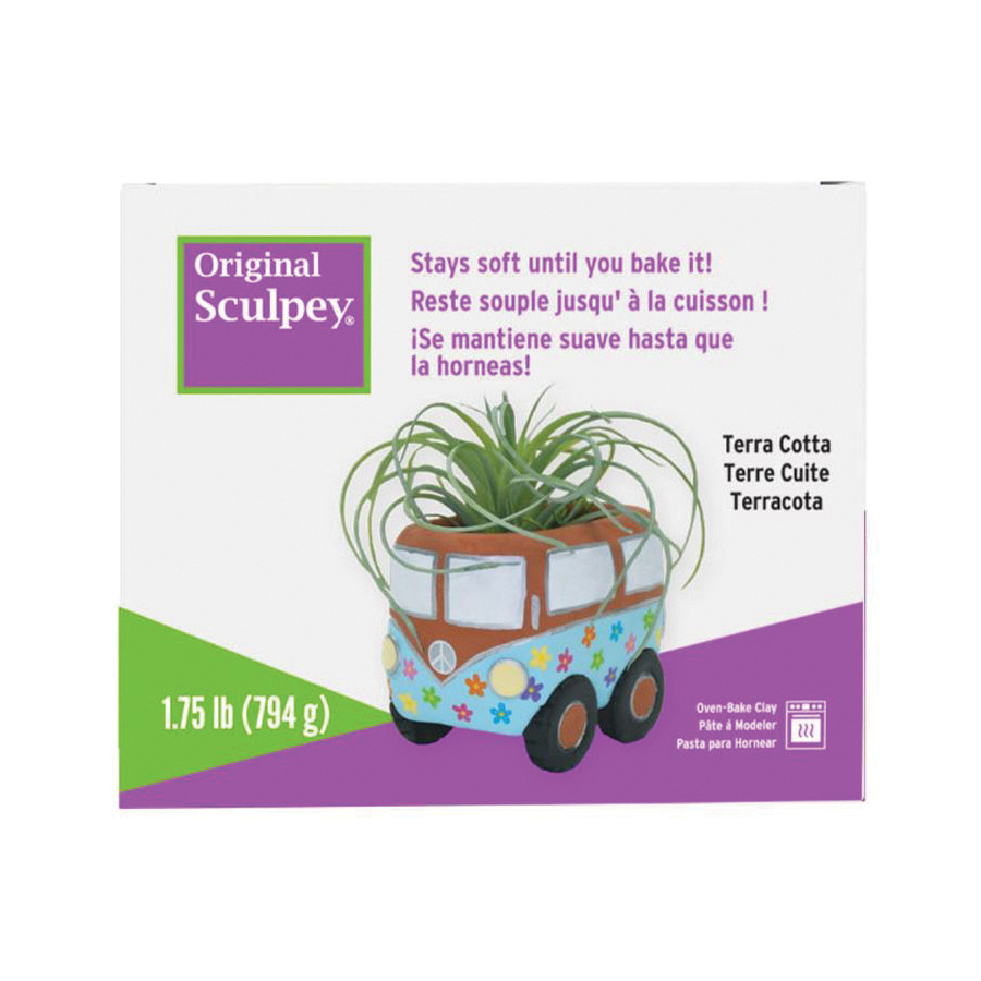 Sculpey Original Sculpey SYS2T Clay, Polymer, Terracotta, 1.75 lb - 3