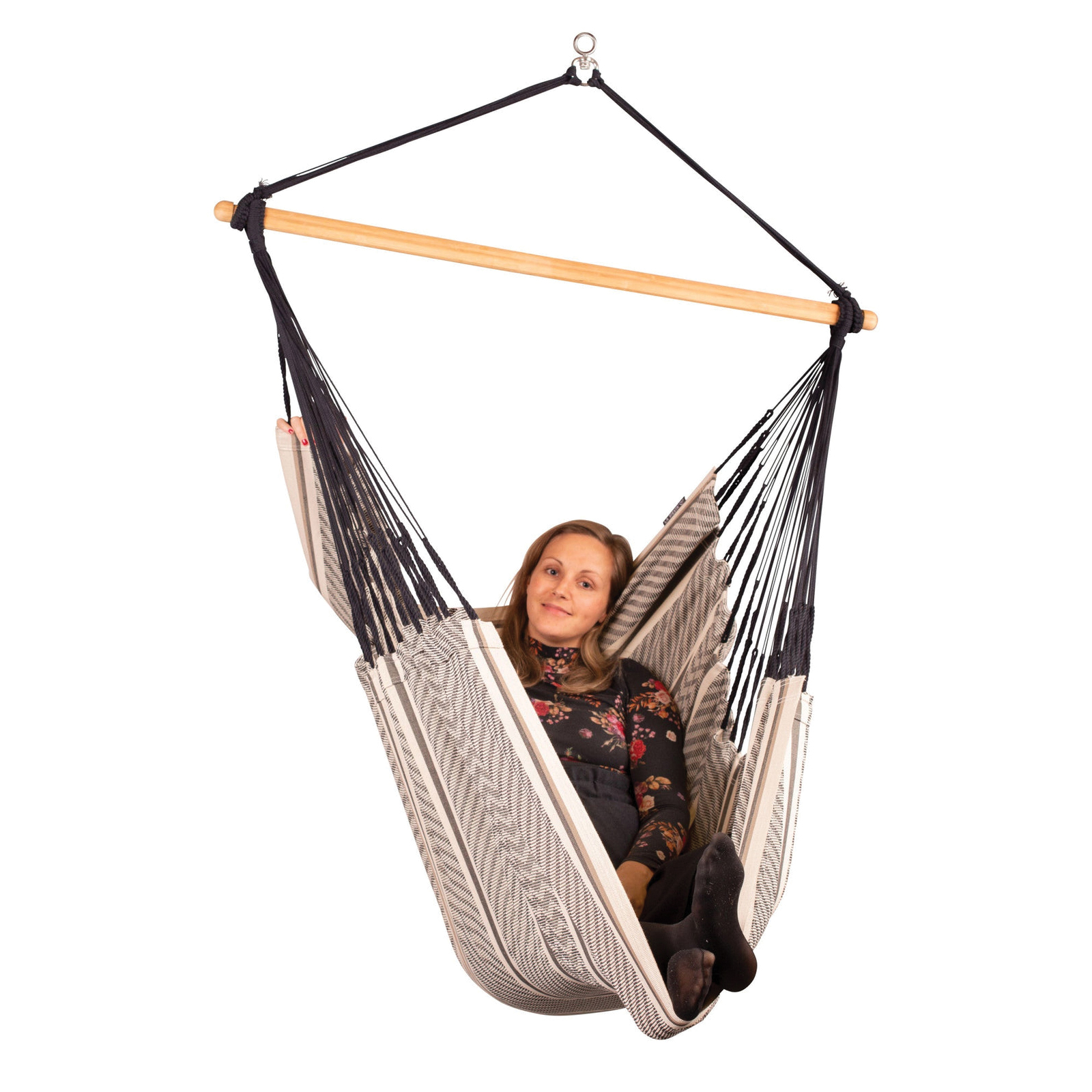 La Siesta Habana Series HAL18-19 Comfort Hammock Chair, Cotton Fabric, Bamboo Frame - 2
