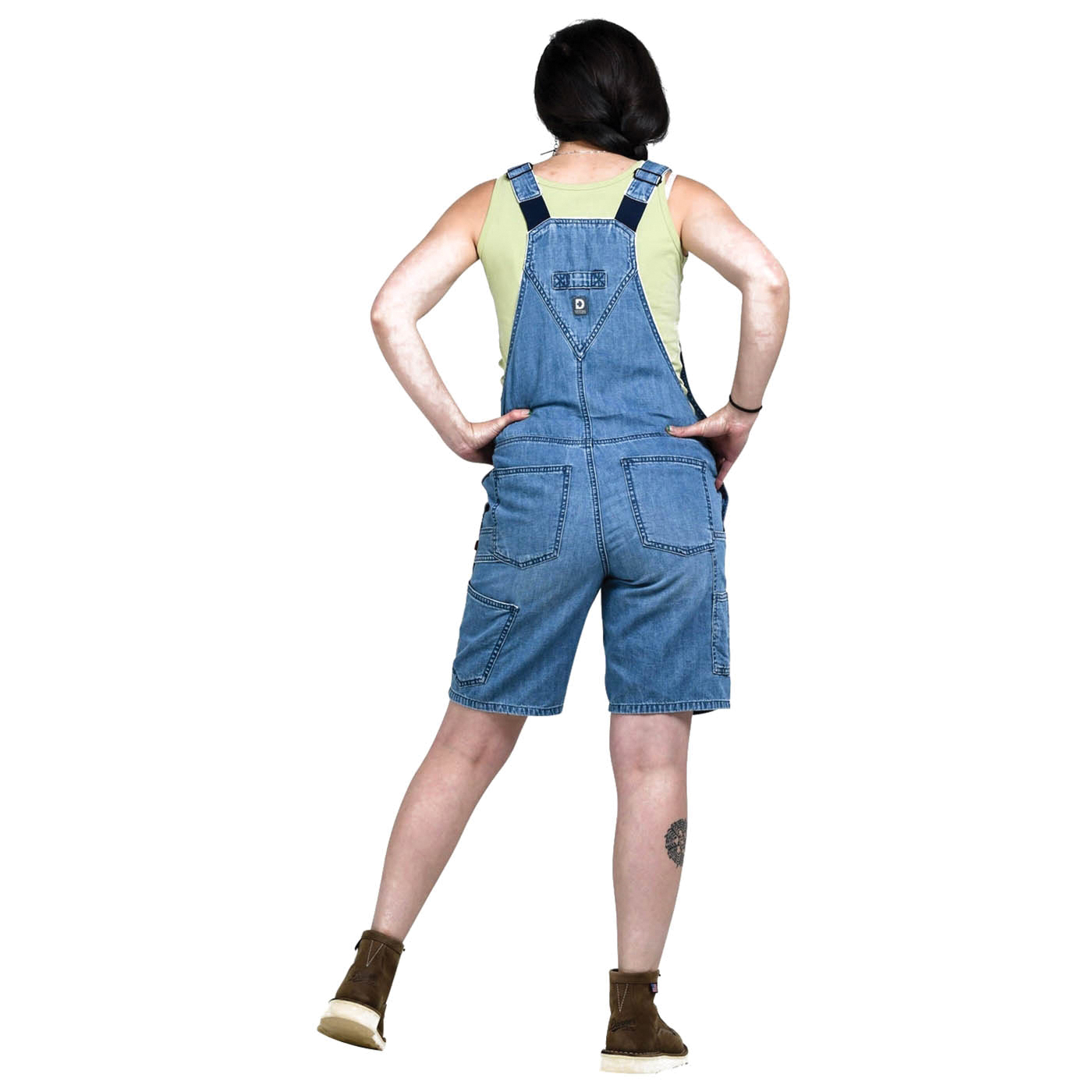 Dovetail Workwear Hemp Utility Series DWS23O2T 4X9 Shortalls, 4, 26-1/2 to 29 in, Cotton/Hemp, Indigo Denim, Relaxed Fit - 2