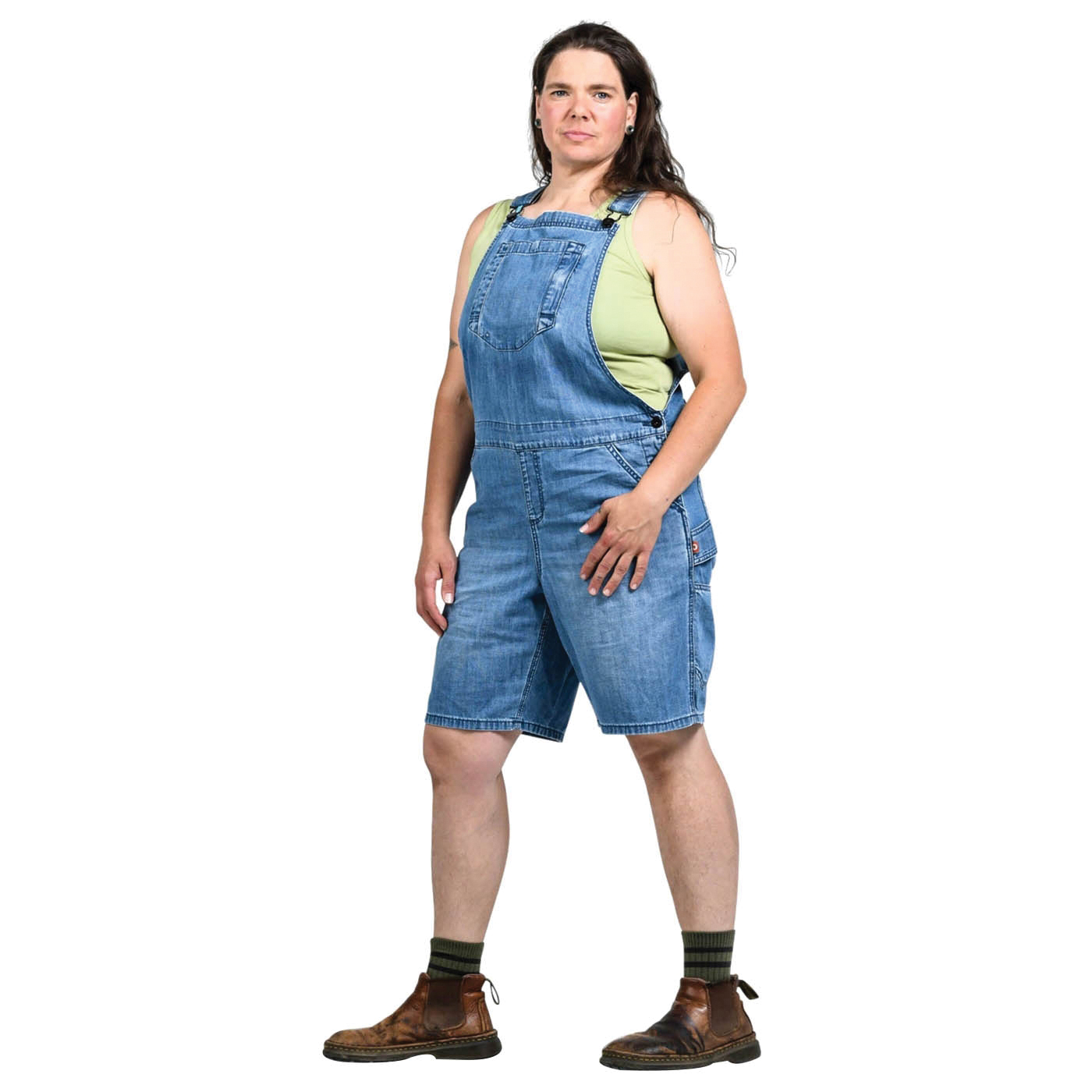 Dovetail Workwear Hemp Utility Series DWS23O2T 4X9 Shortalls, 4, 26-1/2 to 29 in, Cotton/Hemp, Indigo Denim, Relaxed Fit - 3