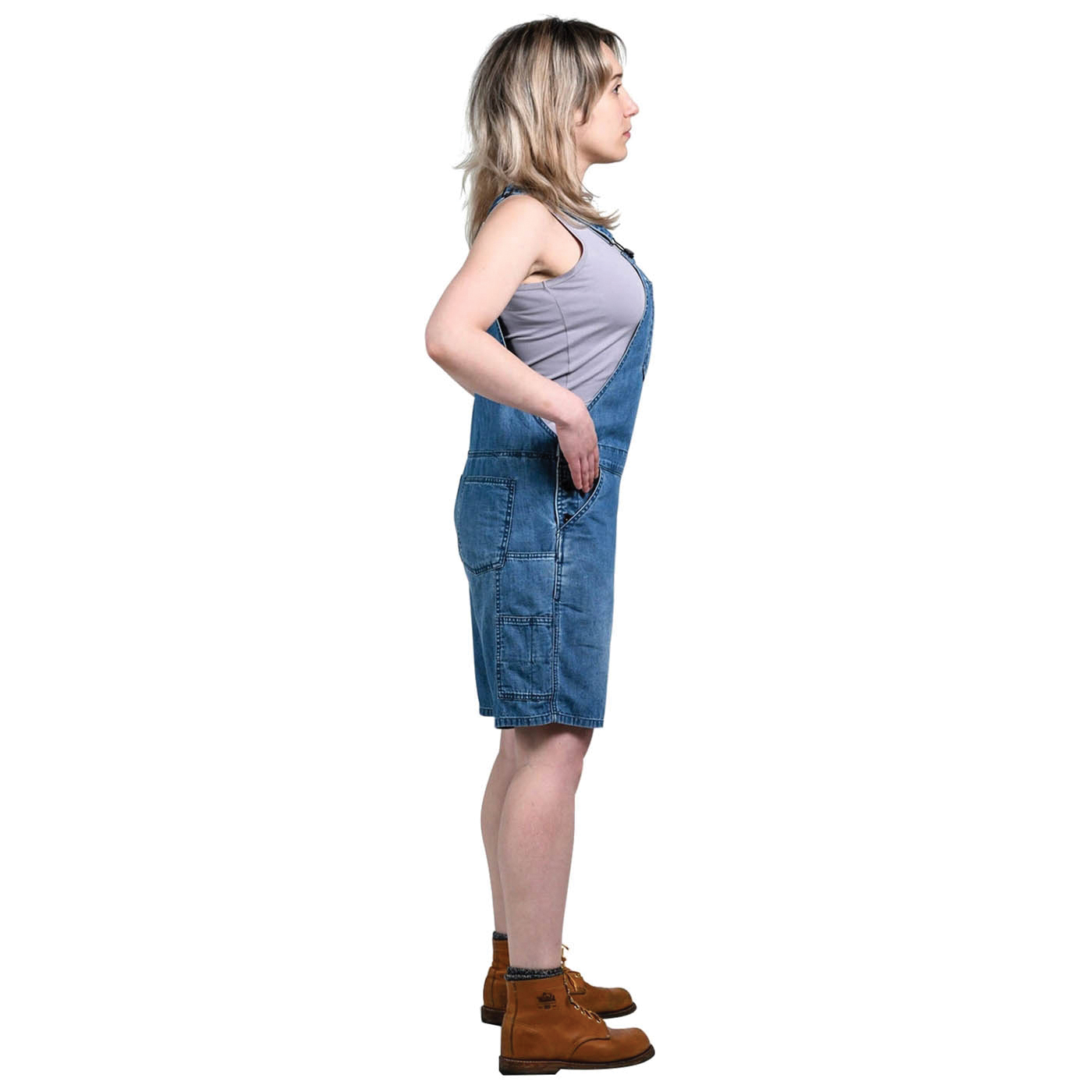 Dovetail Workwear Hemp Utility Series DWS23O2T 4X9 Shortalls, 4, 26-1/2 to 29 in, Cotton/Hemp, Indigo Denim, Relaxed Fit - 4