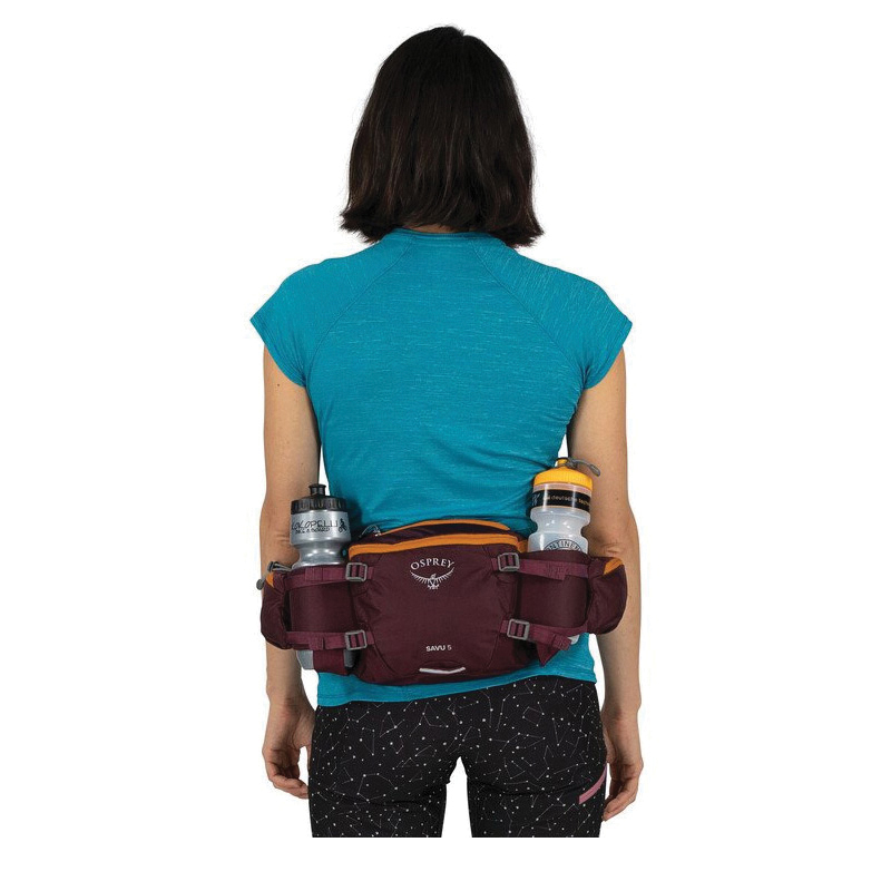 Osprey Savu 5 Series 10005087 Biking Waist Pack, 5 L, 2-Pocket, Compression Shoulder Strap, 600D PET, Black - 4