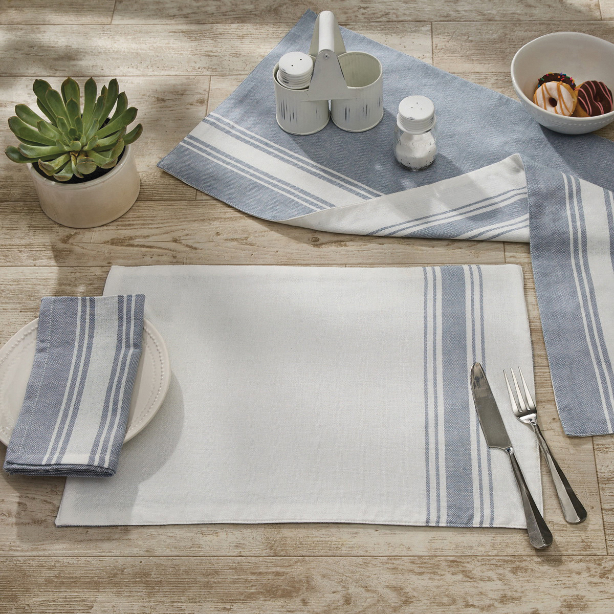 Park Designs 4943-020 Aurora Stripe Napkin, 18 in L, 18 in W - 3