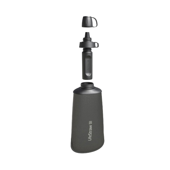 LifeStraw Peak Series LSPSFX1LAN1 Collapsible Squeeze Bottle with Filter, 1 L, Plastic, Dark Mountain Gray - 2