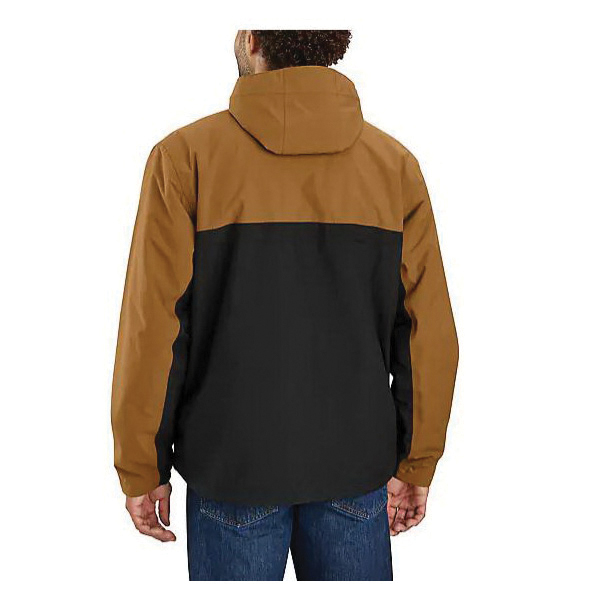 Carhartt 105751-B47-XL-R Packable Jacket, XL, Nylon, Black/Carhartt Brown, Hooded, Zipper, Regular - 3