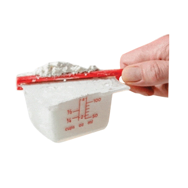 Dreamfarm Levups Series DFLV2430 Scrape Level Measuring Cup Set, Polypropylene/Stainless Steel, Clear/Red - 2