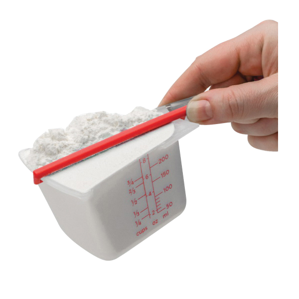 Dreamfarm Levups Series DFLV2430 Scrape Level Measuring Cup Set, Polypropylene/Stainless Steel, Clear/Red - 4
