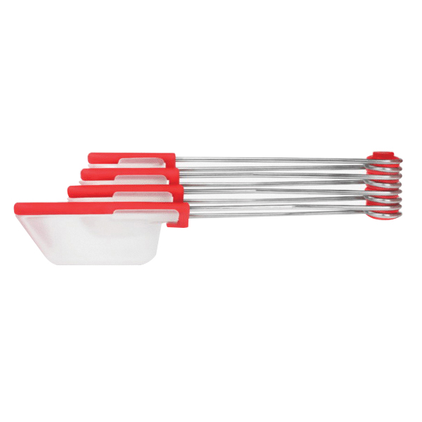 Dreamfarm Levoons Series DFLV2225 Scrape Level Measuring Spoon, Polypropylene/Stainless Steel, Clear/Red - 2