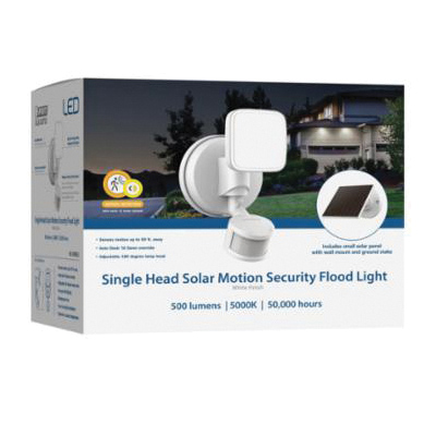 Feit Electric S6/500/850/SOL/WH Solar-Powered Battery-Operated Security Light, 120 V, 1-Lamp, LED Lamp, Daylight - 2