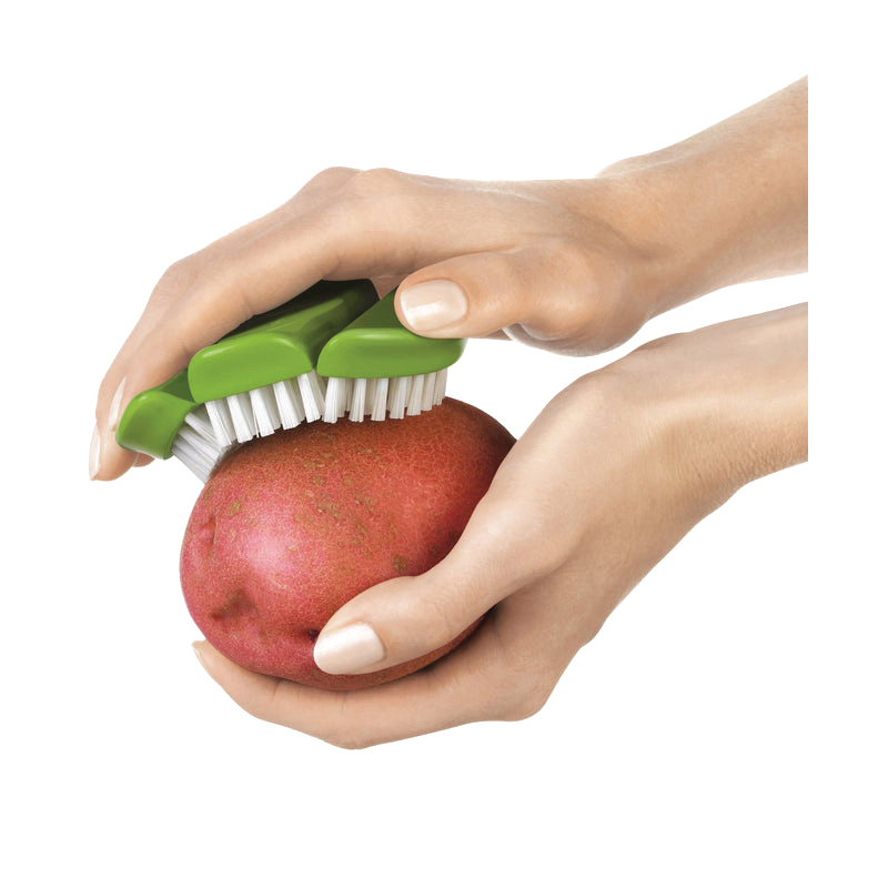 Cuisipro 747313 Vegetable Brush, 3.4 in OAL, Ergonomic Handle, Plastic Handle, Green Handle - 2