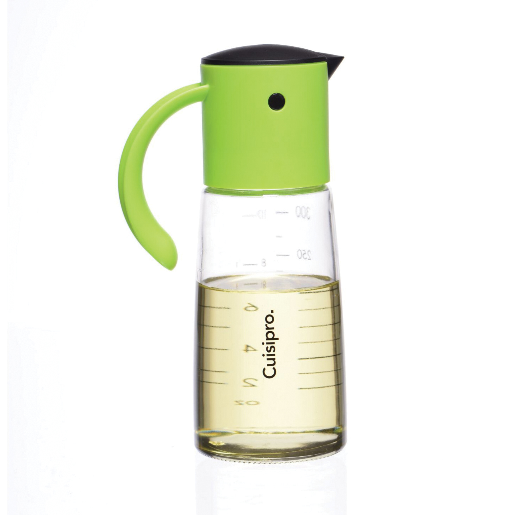 Cuisipro 74783204 Oil and Vinegar Dispenser, 10 oz, Glass/Plastic/Stainless Steel, Green - 3