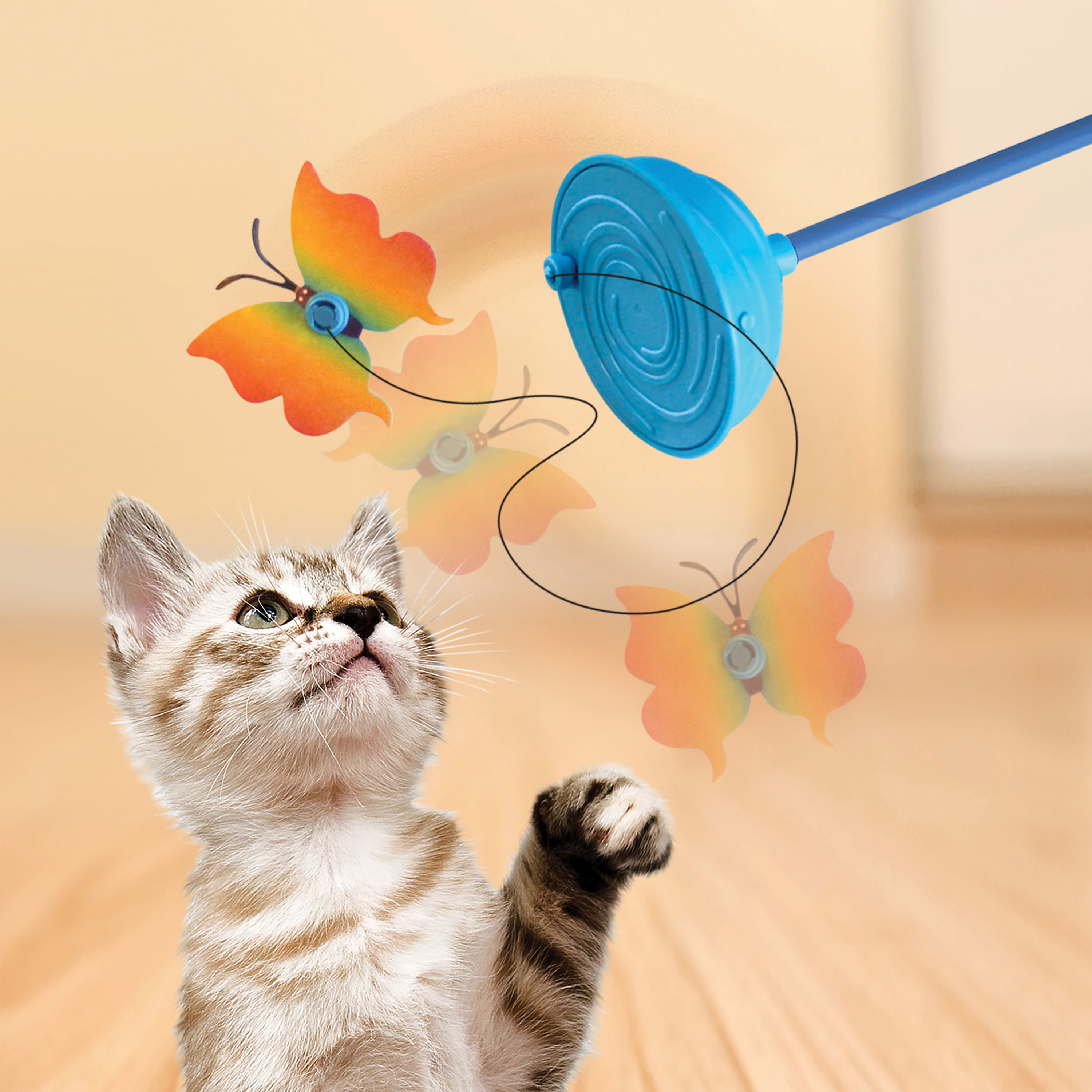 Kong CAT57 Cat Toy, Teaser Pursuit Butterfly - 2