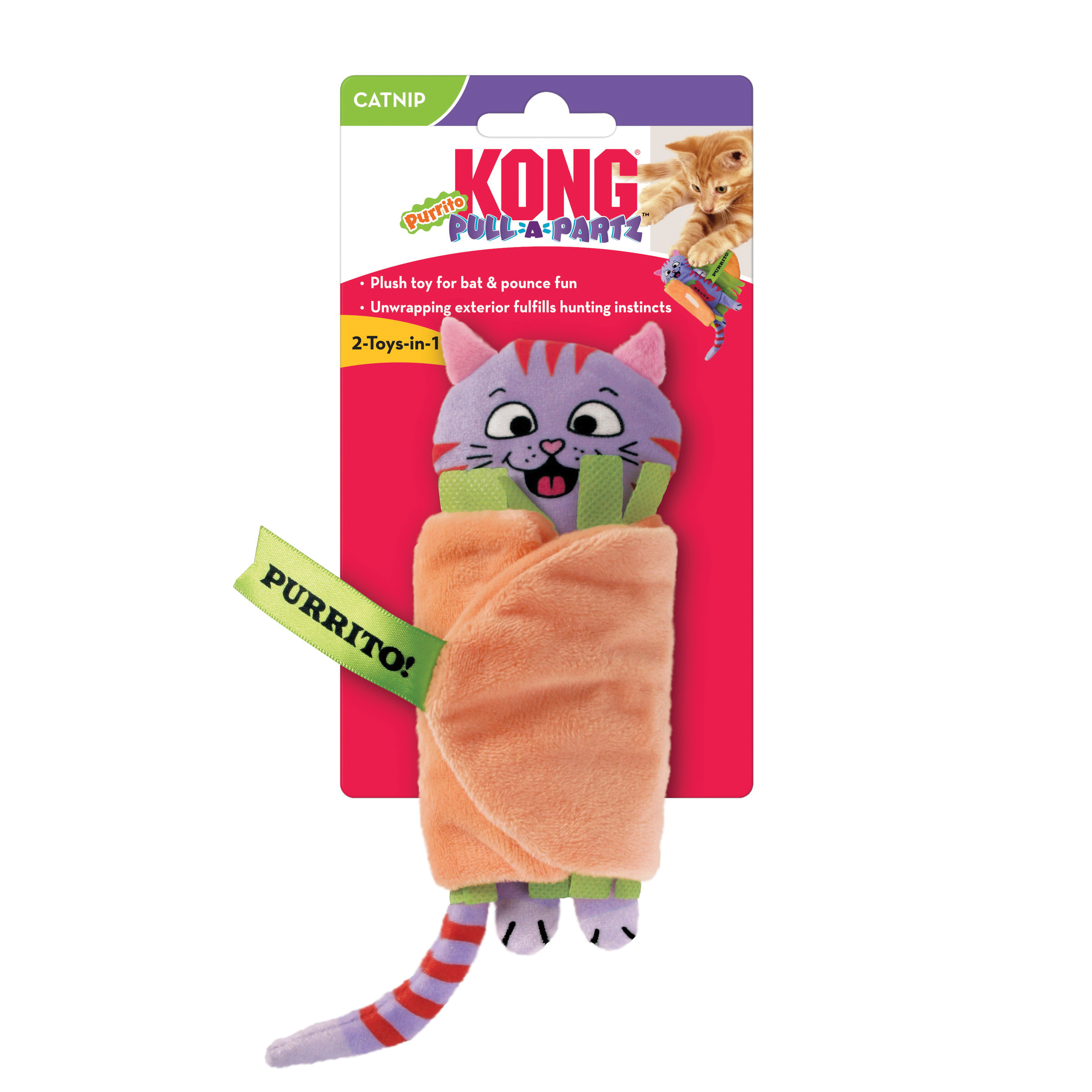 Kong CPP6 Cat Toy, Pull-A-Partz Purrito - 3