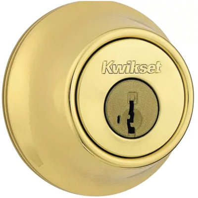 Kwikset 665 Series 665 3 SMT Deadbolt, 3 Grade, Keyed Key, Zinc, Polished Brass, 2-3/8 to 2-3/4 in Backset - 2