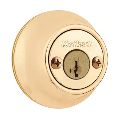Kwikset 665 Series 665 3 SMT Deadbolt, 3 Grade, Keyed Key, Zinc, Polished Brass, 2-3/8 to 2-3/4 in Backset - 3