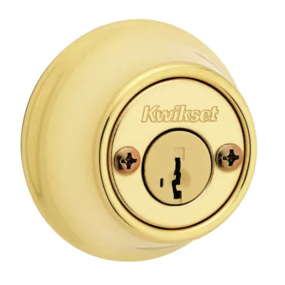 Kwikset 665 Series 665 3 SMT Deadbolt, 3 Grade, Keyed Key, Zinc, Polished Brass, 2-3/8 to 2-3/4 in Backset - 4