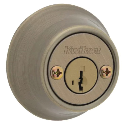 Kwikset 665 Series 665 5 SMT Deadbolt, 3 Grade, Keyed Key, Zinc, Antique Brass, 2-3/8 to 2-3/4 in Backset - 4