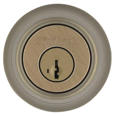 Kwikset 665 Series 665 5 SMT Deadbolt, 3 Grade, Keyed Key, Zinc, Antique Brass, 2-3/8 to 2-3/4 in Backset - 5