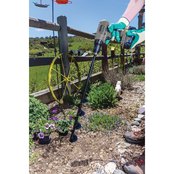 Power Planter 324H-LIME Extended Length Bulb Auger, 3 in Dia Auger Bit, 24 in L Auger Bit, Lime - 2